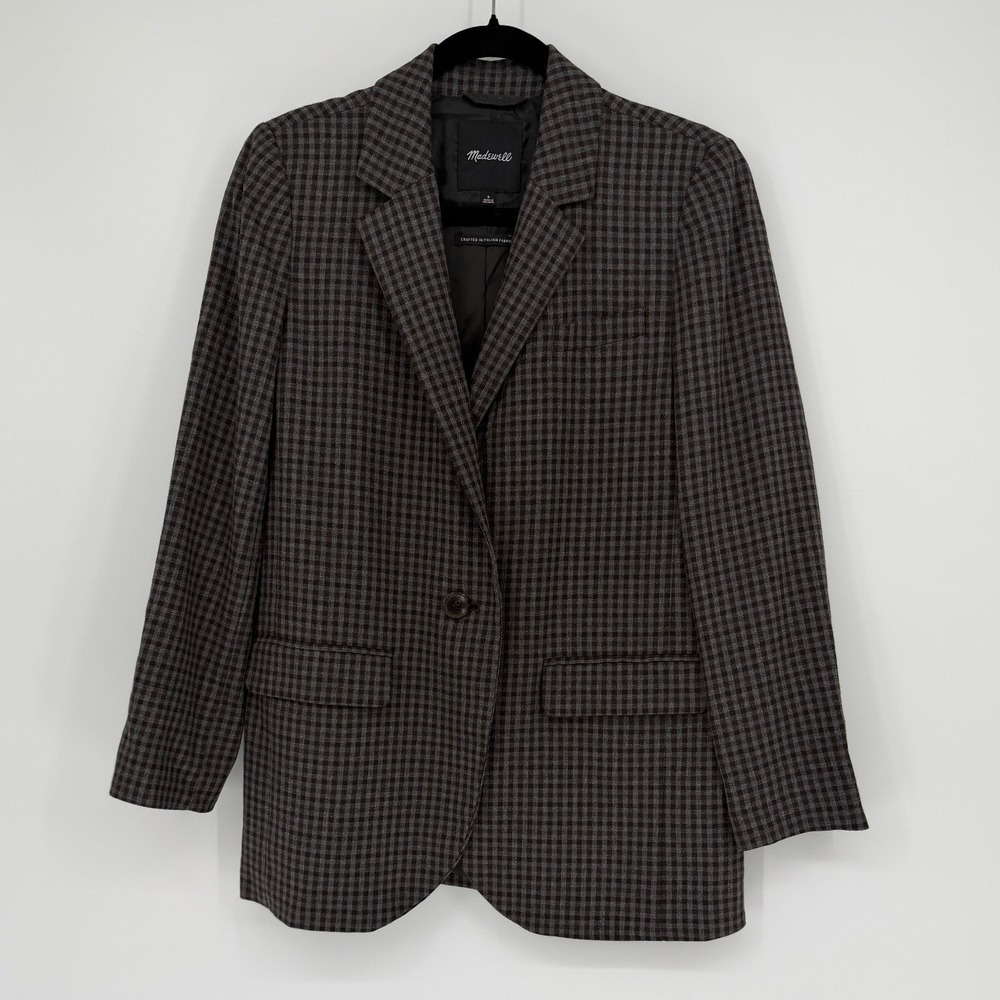 J. Crew Ludlow Blazer Mens Brown Grey Houndstooth Italian Fabric Jacket CKP4821